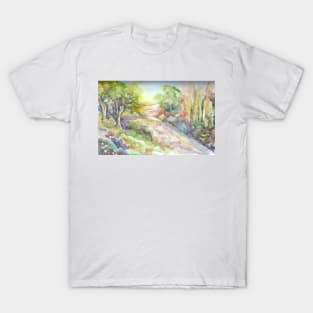 Morning Sunshine 01 Watercolour Painting T-Shirt